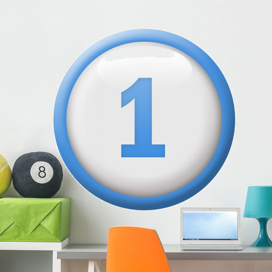 number One button Wall Decal