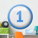 number One button Wall Decal