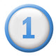 number One button Wall Decal
