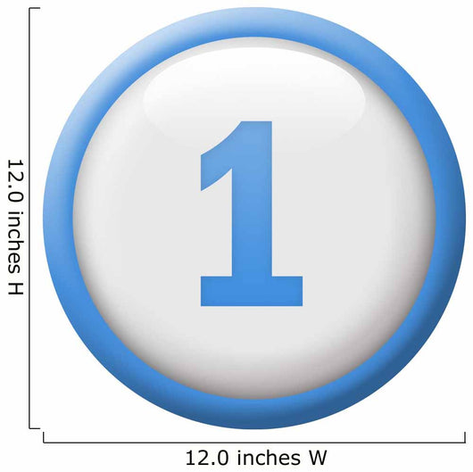 number One button Wall Decal