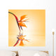 Bird of paradise, orange background Wall Mural