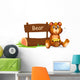 Bear Holding Honey beside Wall Mural