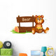 Bear Holding Honey beside Wall Mural
