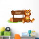 Bear Holding Honey beside Wall Mural