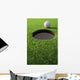 Golf Ball On Lip Of Cup Wall Mural