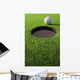 Golf Ball On Lip Of Cup Wall Mural
