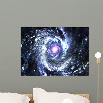 Awesome Space Wall Mural shown on a wall