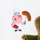 Pig Chef Holding A Fork With Roasted Steak Wall Decal