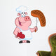 Pig Chef Holding A Fork With Roasted Steak Wall Decal