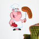 Pig Chef Holding A Fork With Roasted Steak Wall Decal