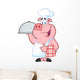 Happy Pig Chef Holding A Platter Wall Decal