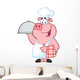 Happy Pig Chef Holding A Platter Wall Decal