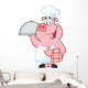 Happy Pig Chef Holding A Platter Wall Decal