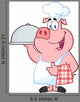 Happy Pig Chef Holding A Platter Wall Decal