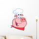Happy Pig Chef Head Wall Decal