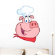 Happy Pig Chef Head Wall Decal