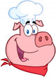 Happy Pig Chef Head Wall Decal