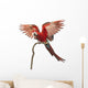 Green-winged Macaw Landing on a Branch Wall Decal
