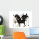 Calf, 8 months old, standing with a Polish chicken and a hen Wall Decal
