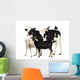 Calf, 8 months old, standing with a Polish chicken and a hen Wall Decal
