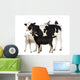 Calf, 8 months old, standing with a Polish chicken and a hen Wall Decal