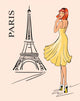 Paris Girl and Eiffel