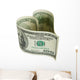 Heart shaped money Wall Decal