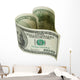 Heart shaped money Wall Decal