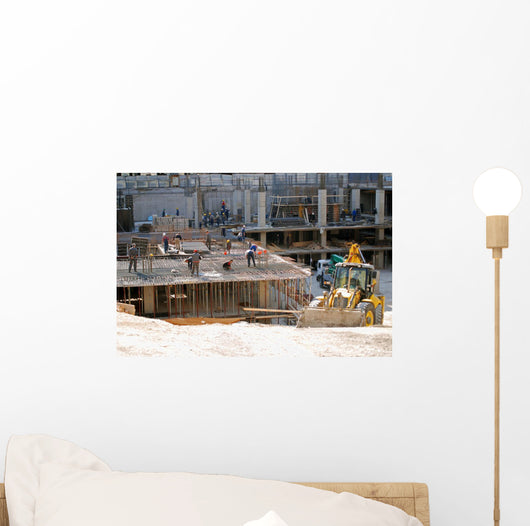 construction site and bulldozzer Wall Mural