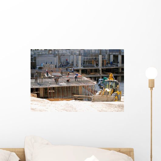 construction site and bulldozzer Wall Mural