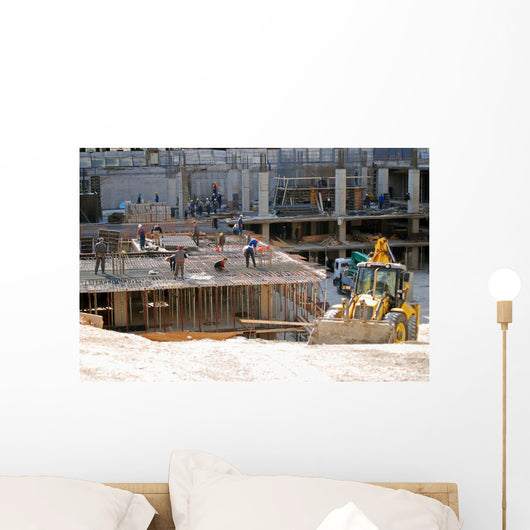 construction site and bulldozzer Wall Mural