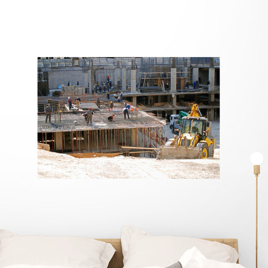 construction site and bulldozzer Wall Mural