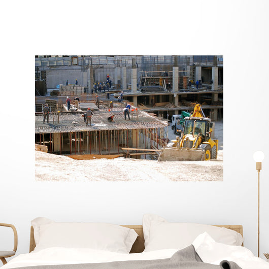 construction site and bulldozzer Wall Mural