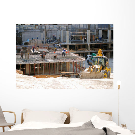 construction site and bulldozzer Wall Mural