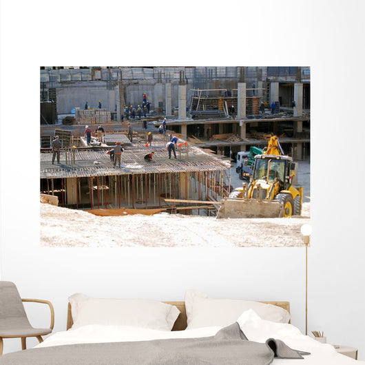 construction site and bulldozzer Wall Mural