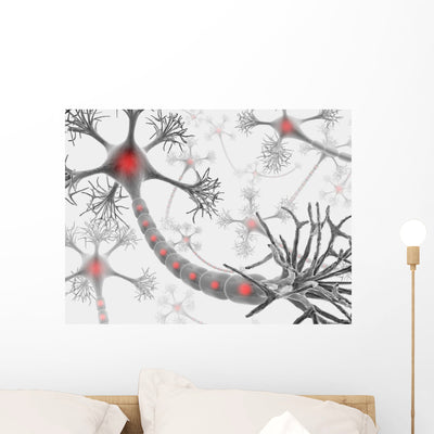 Neurons Brainstorm Wall Mural shown on a wall