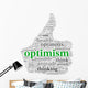 Optimism concept in tag cloud Wall Decal