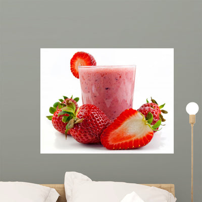 Strawberry Smoothie shown on a wall