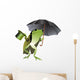 Frog with a Black Umbrella Wall Decal