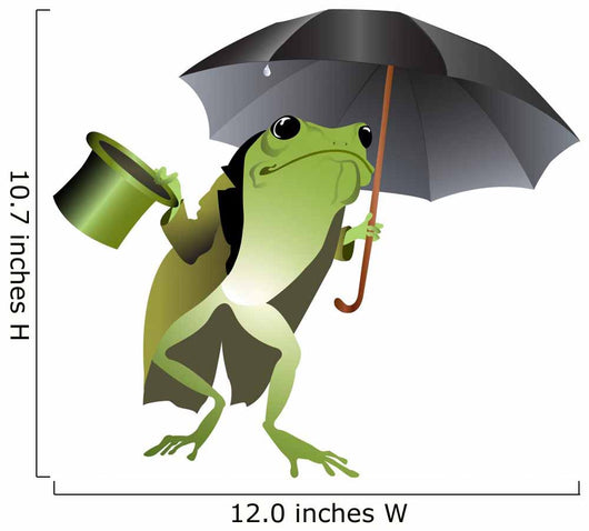 Frog with a Black Umbrella Wall Decal