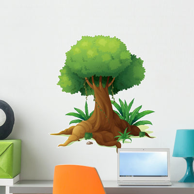 Big Tree Wall Decal shown on a wall
