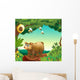 Bear with Three Bees Wall Mural