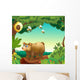 Bear with Three Bees Wall Mural
