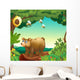 Bear with Three Bees Wall Mural