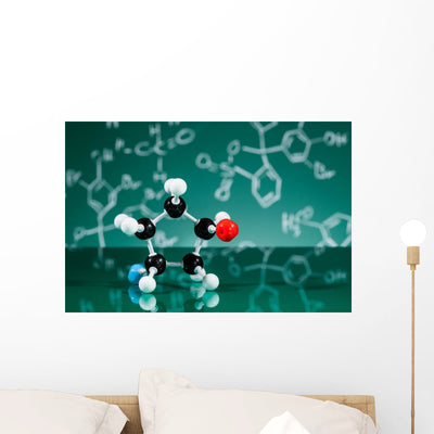 Model Molecular Structure shown on a wall