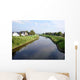 River Cutting Through Small Town Wall Decal