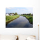 River Cutting Through Small Town Wall Decal