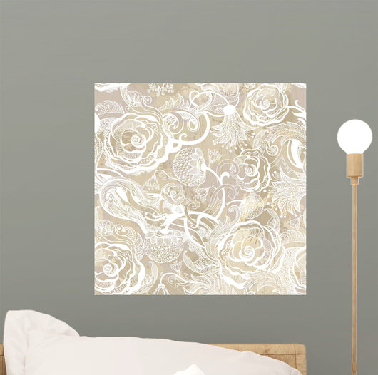 Romantic Vintage Seamless Pattern Wall Decal