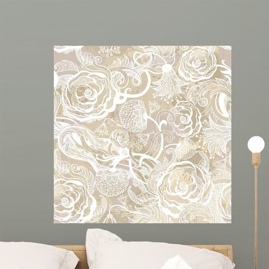 Romantic Vintage Seamless Pattern Wall Decal