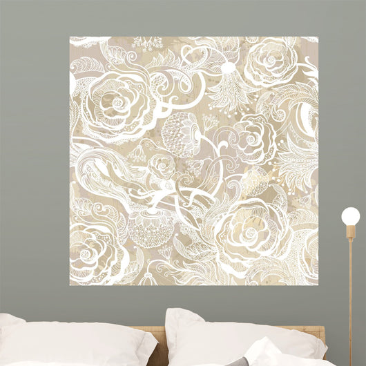 Romantic Vintage Seamless Pattern Wall Decal